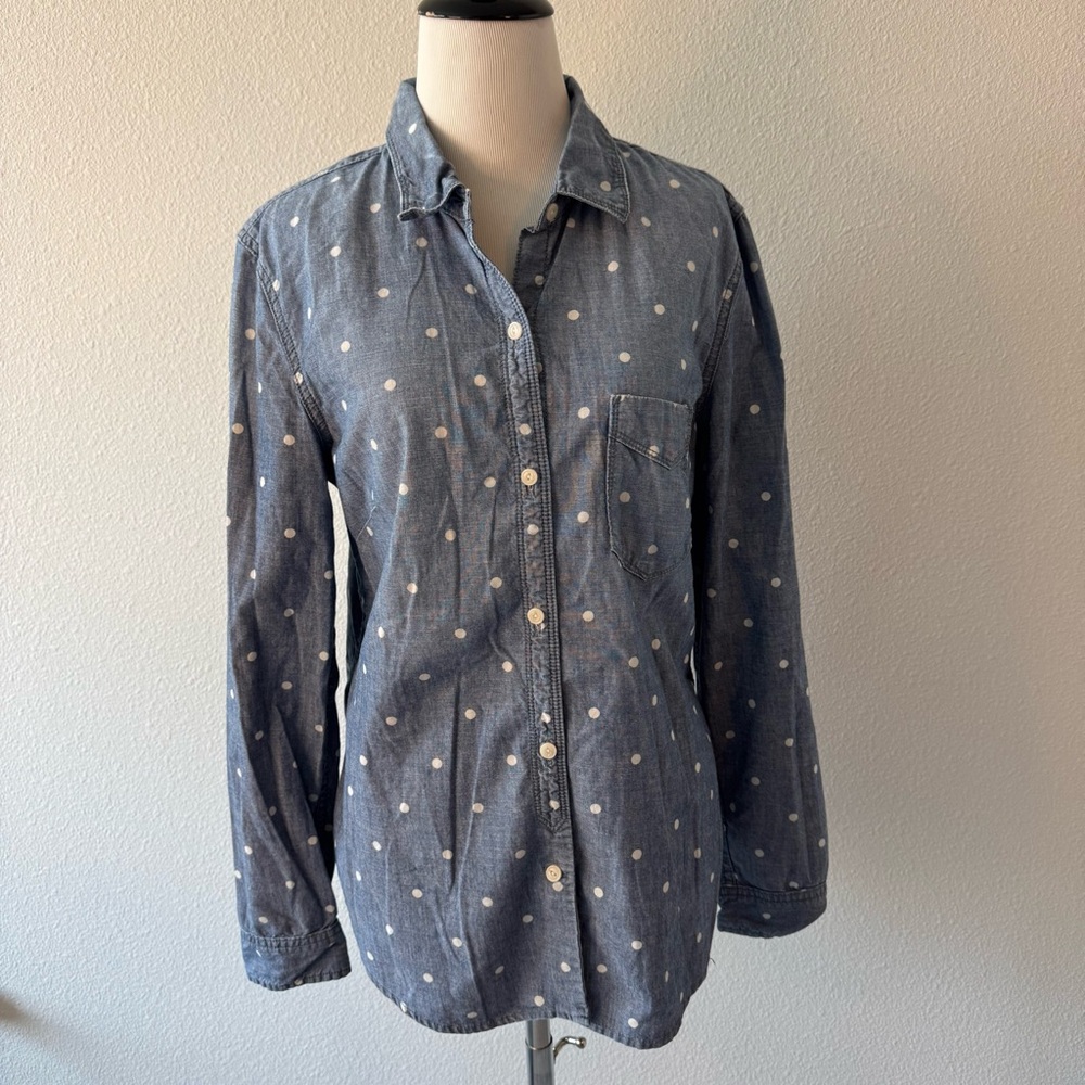 GAP Denim Blue Shirt with White Dots